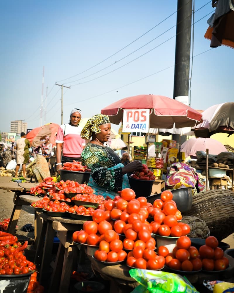 Vibrant marketplace scene representing Kasuwa 365 communities
